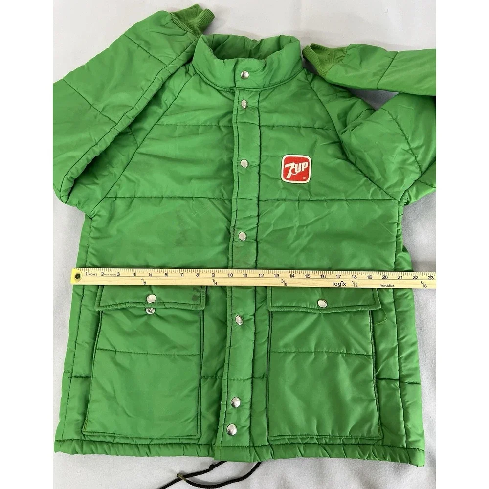 Vintage‎ 1970s 7up Green puffer coat Plac-Jac by Dunbrooke 40-M-42 Made USA Y2K